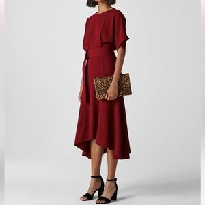 Whistles textured belted midi dress